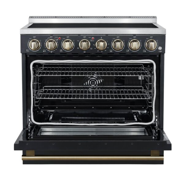 Forno Paolo 36 Inch Black Freestanding Electric Range, Stainless Steel, 5.44 cu.ft