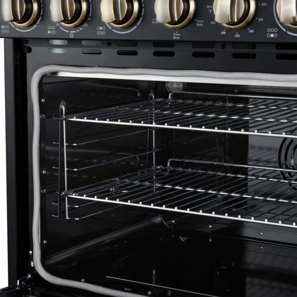 Forno Paolo 36 Inch Black Freestanding Electric Range, Stainless Steel, 5.44 cu.ft