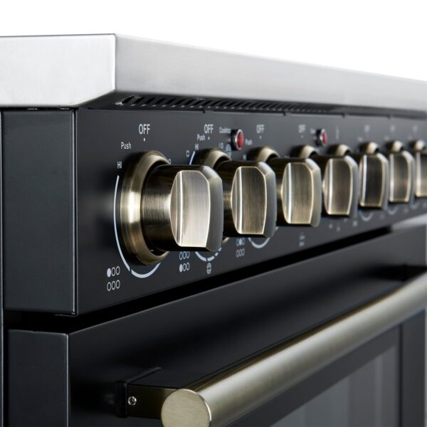 Forno Paolo 36 Inch Black Freestanding Electric Range, Stainless Steel, 5.44 cu.ft