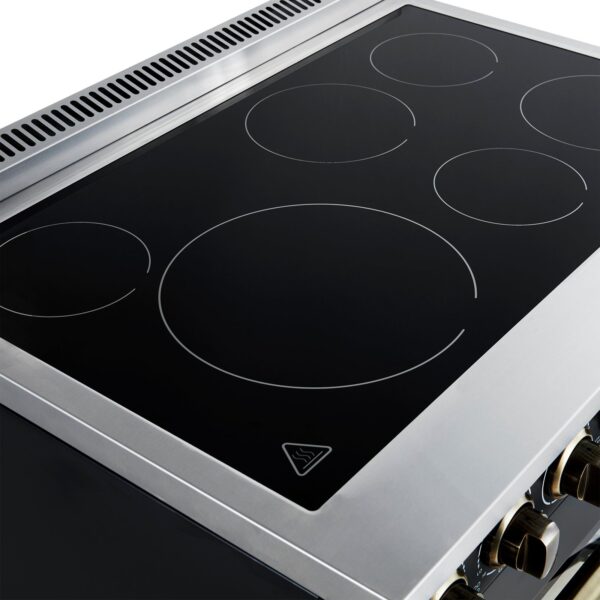Forno Paolo 36 Inch Black Freestanding Electric Range, Stainless Steel, 5.44 cu.ft