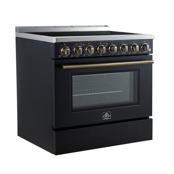 Forno Paolo 36 Inch Black Freestanding Electric Range, Stainless Steel, 5.44 cu.ft