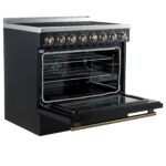 Forno Paolo 36 Inch Black Freestanding Electric Range, Stainless Steel, 5.44 cu.ft