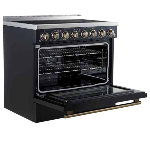 Forno Paolo 36 Inch Black Freestanding Electric Range, Stainless Steel, 5.44 cu.ft