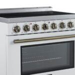 Forno Paolo 36 Inch White Freestanding Electric Range, Stainless Steel, 5.44 cu.ft