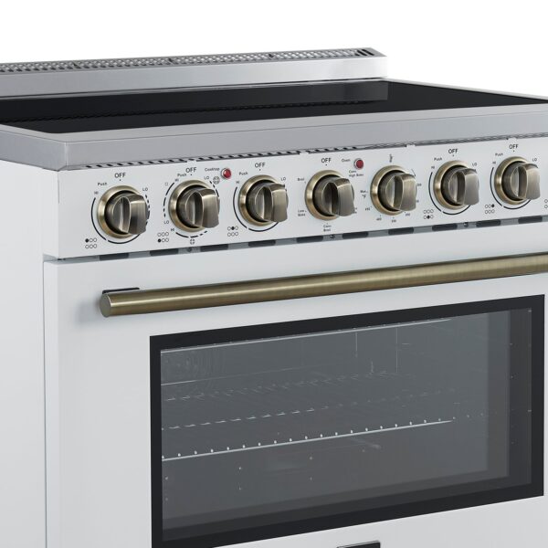 Forno Paolo 36 Inch White Freestanding Electric Range, Stainless Steel, 5.44 cu.ft