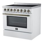 Forno Paolo 36 Inch White Freestanding Electric Range, Stainless Steel, 5.44 cu.ft