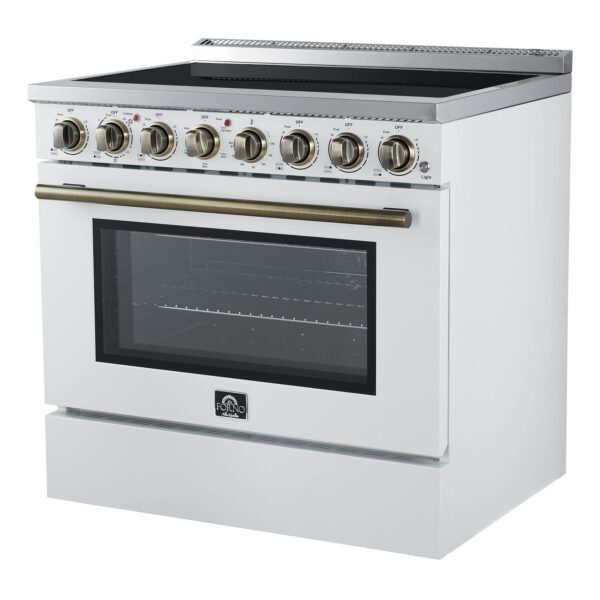 Forno Paolo 36 Inch White Freestanding Electric Range, Stainless Steel, 5.44 cu.ft