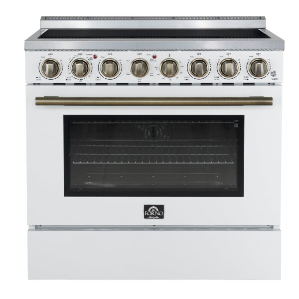 Forno Paolo 36 Inch White Freestanding Electric Range, Stainless Steel, 5.44 cu.ft