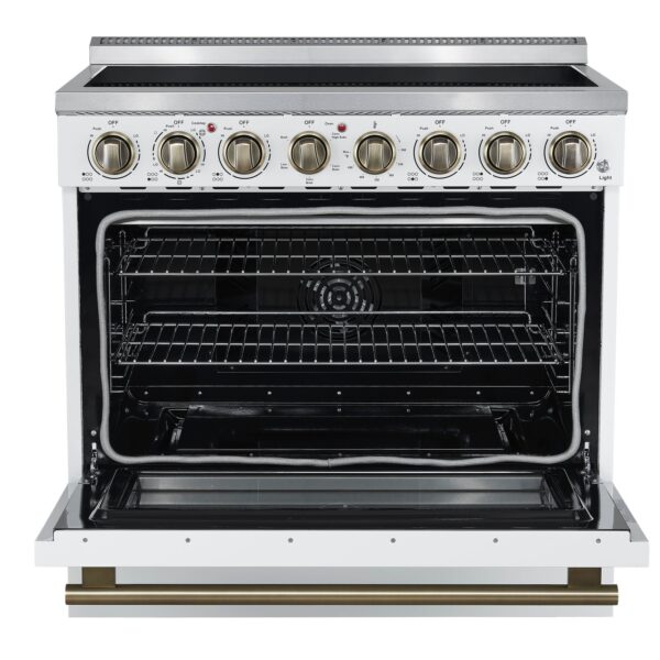Forno Paolo 36 Inch White Freestanding Electric Range, Stainless Steel, 5.44 cu.ft