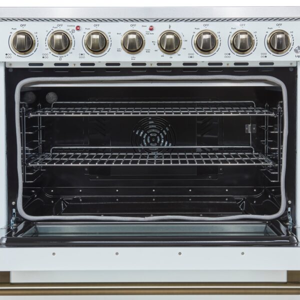 Forno Paolo 36 Inch White Freestanding Electric Range, Stainless Steel, 5.44 cu.ft