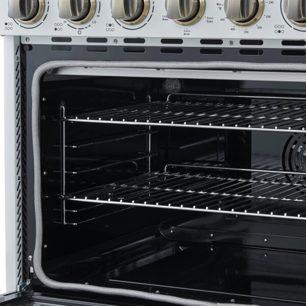 Forno Paolo 36 Inch White Freestanding Electric Range, Stainless Steel, 5.44 cu.ft