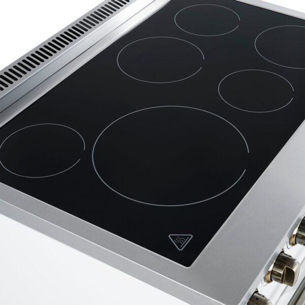 Forno Paolo 36 Inch White Freestanding Electric Range, Stainless Steel, 5.44 cu.ft