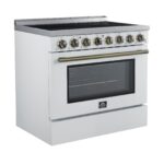 Forno Paolo 36 Inch White Freestanding Electric Range, Stainless Steel, 5.44 cu.ft