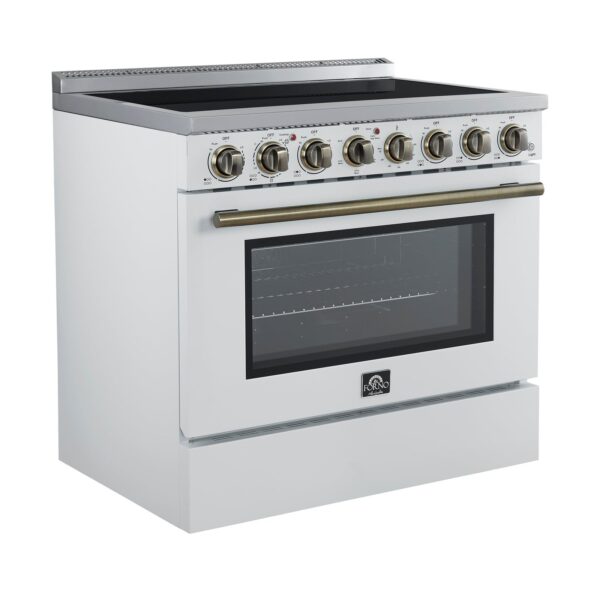 Forno Paolo 36 Inch White Freestanding Electric Range, Stainless Steel, 5.44 cu.ft