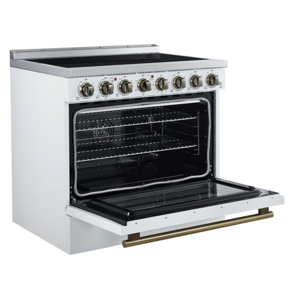 Forno Paolo 36 Inch White Freestanding Electric Range, Stainless Steel, 5.44 cu.ft