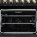 Forno Paolo 48 Inch Freestanding Electric Range in Black with Antique Brass, 6.7 cu.ft