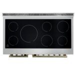 Forno Paolo 48 Inch Freestanding Electric Range in White with Antique Brass, 6.7 cu.ft