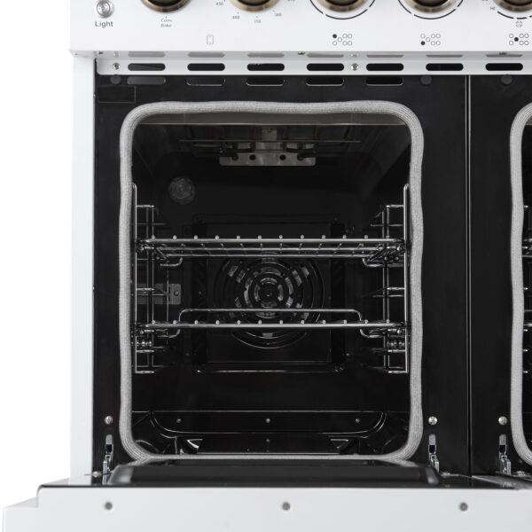 Forno Paolo 48 Inch Freestanding Electric Range in White with Antique Brass, 6.7 cu.ft