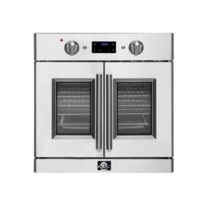 Forno Gallico 30-Inch Electric French Door Wall Oven, Stainless Steel, True Convection, Air Fry, Self-Cleaning