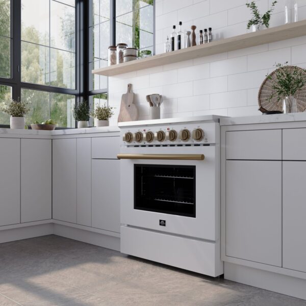 Forno Paolo 30-Inch Freestanding Electric Range, White, 4.38 cu.ft