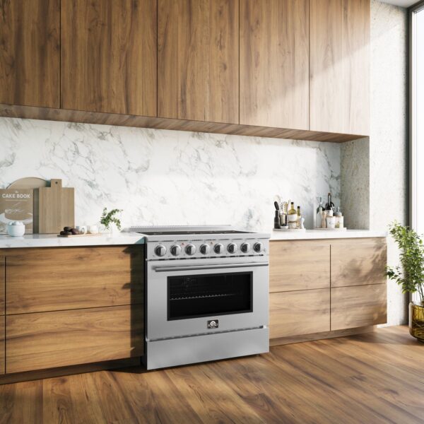 Forno Paolo 36 Inch Freestanding Electric Range, Stainless Steel, 5.44 cu.ft