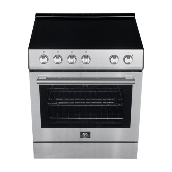Forno Leonardo 30-Inch Stainless Steel Electric Range, True Convection, Energy Efficient