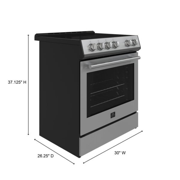 Forno Leonardo 30-Inch Stainless Steel Electric Range, True Convection, Energy Efficient