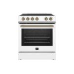 Forno Leonardo Espresso 30-Inch White Electric Range, True Convection, Energy Efficient