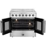 Forno Galiano 36-Inch Freestanding French Door Electric Range, True Convection, Energy Efficient