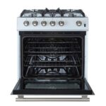 Forno Leonardo Espresso 30-Inch White Gas Range, 5 Burners, 39,500 BTU, 5 cu.ft Convection Oven