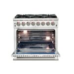 Forno Capriasca 36-Inch Freestanding Dual Fuel Range, 6 Burners, True Convection Oven