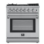 Forno Lazio 30-Inch Freestanding Dual Fuel Range, 5 Burners, True Convection Oven