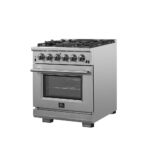 Forno Capriasca 30-Inch Freestanding Gas Range, 4 Burners, True Convection Oven