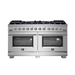 Forno Capriasca 60-Inch Freestanding Gas Range, 10 Burners, True Convection Oven