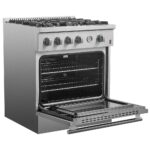 Marco 30-inch Gas Range Stainless Steel, 4 Burners 37,000 BTU, 4.32 cu.ft