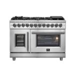 Forno Massimo 48-Inch Freestanding French Door Dual Fuel Range, 8 Burners, True Convection Oven