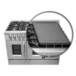 FORNO Galiano 48-Inch French Door Dual Fuel Range All Stainless Steel, 8 Sealed Burners, 107,000 BTU, Griddle, 6.58 cu.ft. Double Ovens