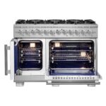 Forno Capriasca 48-Inch Freestanding French Door Dual Fuel Range, 8 Burners, True Convection Oven