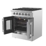 Forno Galiano 30-Inch Freestanding French Door Gas Range, 5 Burners, Convection Oven, Energy Efficient