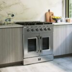 Forno Galiano 30-Inch Freestanding French Door Gas Range, 5 Burners, Convection Oven, Energy Efficient