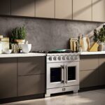 Forno Capriasca 36-Inch Freestanding French Door Gas Range, 6 Burners, Convection Oven, Energy Efficient