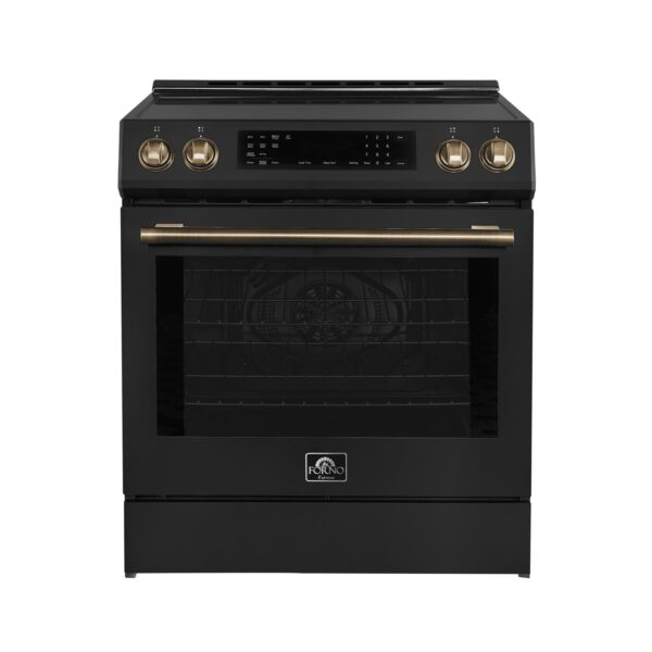 Forno Donatello Espresso 30-Inch Slide-In Black Induction Range, Convection Oven, 5 Cooking Zones, Touch Control Panel No rating value. Same page link. (0) Write a review