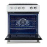 Forno Leonardo Espresso 30-Inch Slide-In White Induction Range, Convection Oven, 5 Cooking Zones, Touch Control Panel
