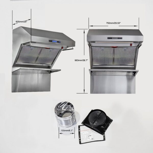 Forno Savona 30-Inch Wall Mount Range Hood, Hybrid Filters, Backsplash Included
