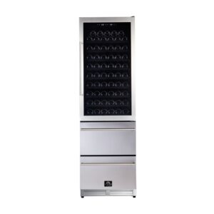Forno Azienda 24-Inch Dual Temperature Zone Wine Cooler, Up to 108 Bottles, Two Refrigerated Drawers, Adjustable Temperature Zones, Energy Efficient