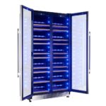 Forno Vernazza 40-Inch Side-by-Side Dual Zone Wine Cellar, 25.07 cu.ft Capacity, Stainless Steel, Temperature Control, UV-Protected Glass Door, Wooden Shelves