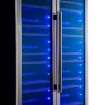 Forno Vernazza 40-Inch Side-by-Side Dual Zone Wine Cellar, 25.07 cu.ft Capacity, Stainless Steel, Temperature Control, UV-Protected Glass Door, Wooden Shelves