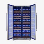 Forno Vernazza 40-Inch Side-by-Side Dual Zone Wine Cellar, 25.07 cu.ft Capacity, Stainless Steel, Temperature Control, UV-Protected Glass Door, Wooden Shelves