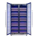 Forno Vernazza 40-Inch Side-by-Side Dual Zone Wine Cellar, 25.07 cu.ft Capacity, Stainless Steel, Temperature Control, UV-Protected Glass Door, Wooden Shelves