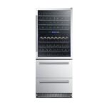 Forno Capraia 30-Inch Dual Temperature Zone Wine Cooler, Up to 144 Bottles, Two Refrigerated Drawers, Adjustable Temperature Zones